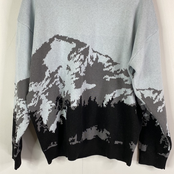 Zara Mountain Scene Crewneck Sweater 